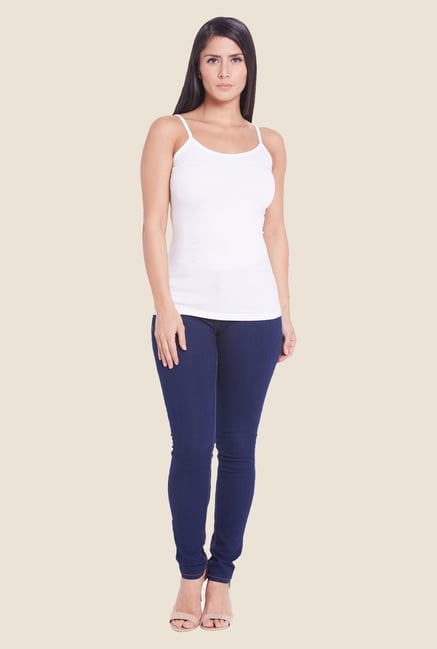 Globus White Solid Spaghetti Top Globus White Solid Spaghetti Top
