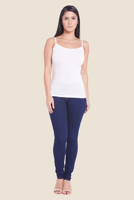 Globus White Solid Spaghetti Top Globus White Solid Spaghetti Top