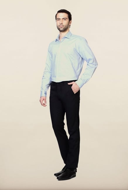 Allen Solly Navy Solid Formal Trouser Allen Solly Navy Solid Formal Trouser