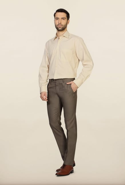 Van Heusen Grey Solid Formal Trouser Van Heusen Grey Solid Formal Trouser