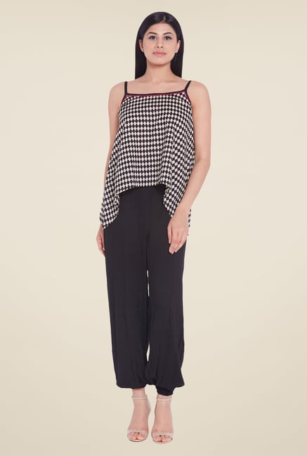 Globus Black Cotton Geometric Top Globus Black Cotton Geometric Top