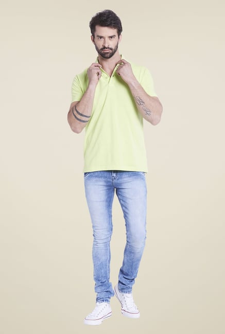 Globus Lime Solid Polo T Shirt Globus Lime Solid Polo T Shirt