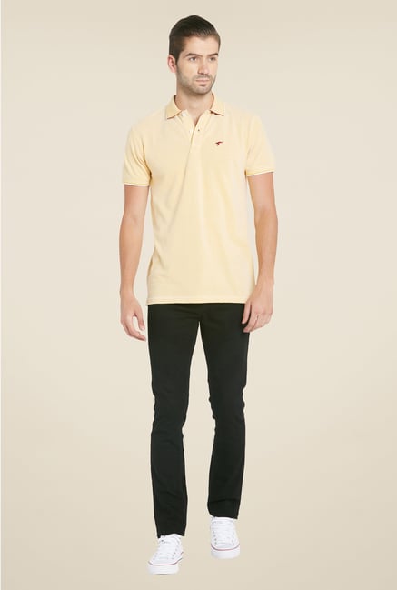 Globus Beige Solid Polo T Shirt Globus Beige Solid Polo T Shirt