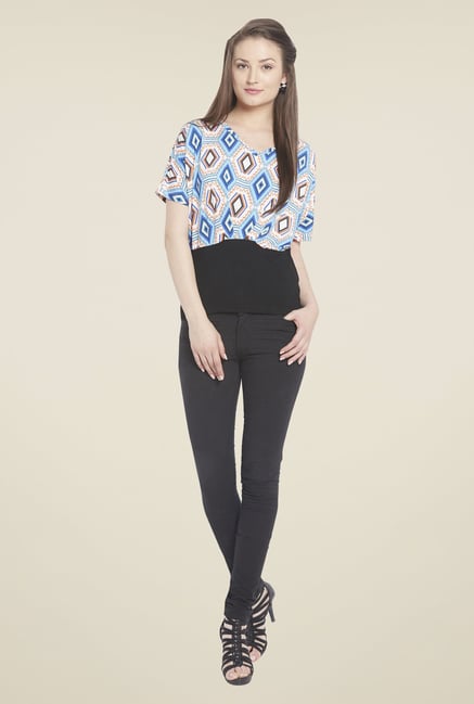 Globus Off White Printed V Neck Top Globus Off White Printed V Neck Top