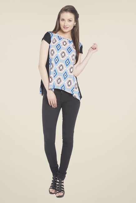 Globus White Short Sleeve Printed Top Globus White Short Sleeve Printed Top