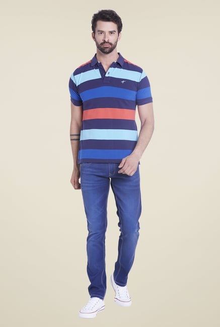 Globus Multicolor Striped Polo T Shirt Globus Multicolor Striped Polo T Shirt