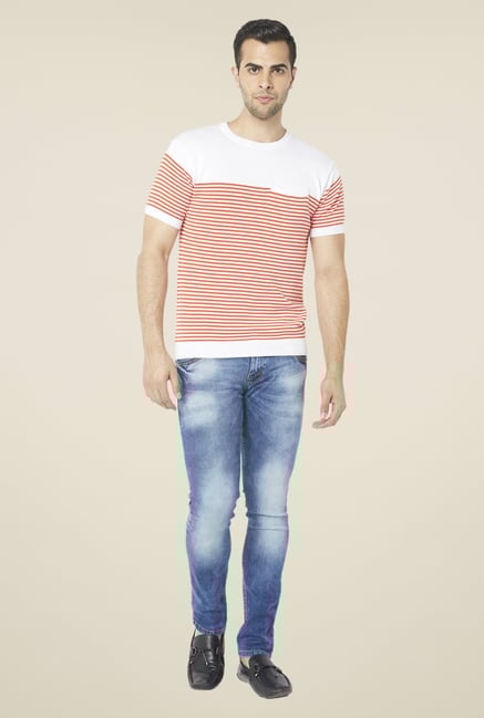 Globus White Striped T Shirt Globus White Striped T Shirt