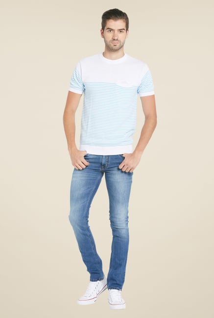 Globus White Striped T Shirt Globus White Striped T Shirt