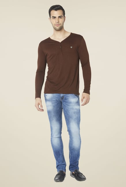 Globus Brown Solid T Shirt Globus Brown Solid T Shirt