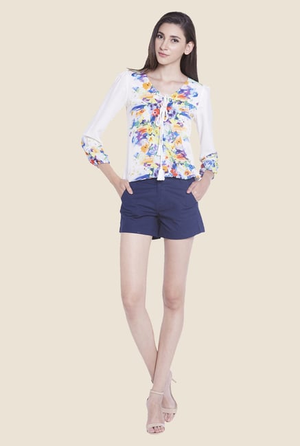Globus White Floral Print Top Globus White Floral Print Top