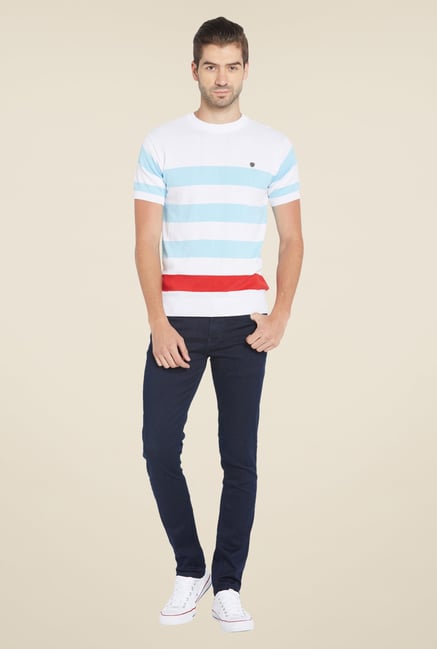 Globus White Striped T Shirt Globus White Striped T Shirt