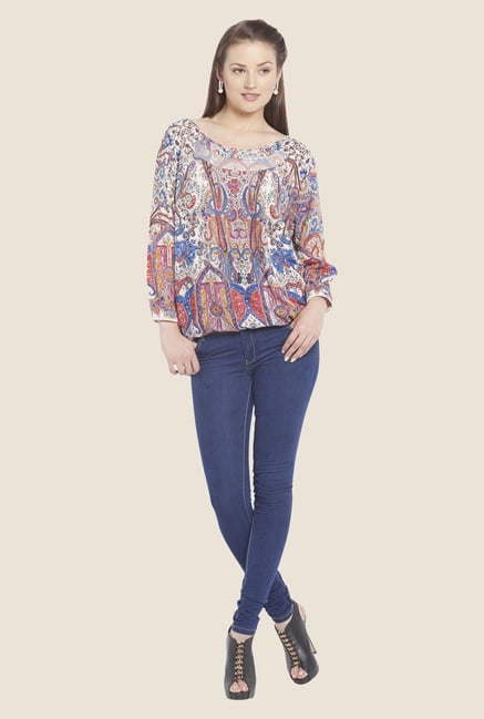 Globus Multicolored Paisley Print Top Globus Multicolored Paisley Print Top