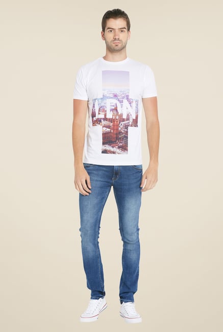 Globus White Graphic Print T Shirt Globus White Graphic Print T Shirt