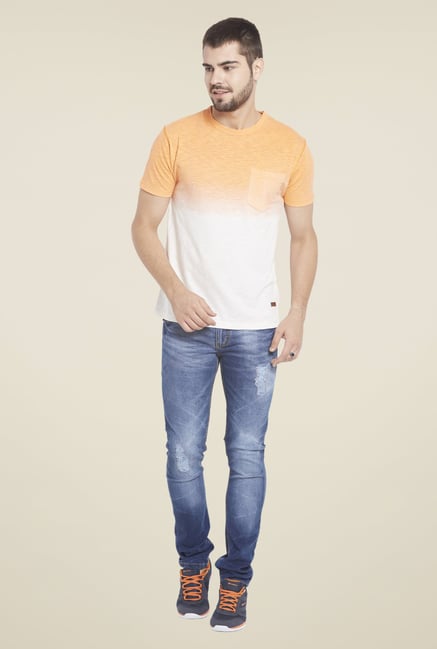Globus White & Orange Ombre T Shirt Globus White & Orange Ombre T Shirt