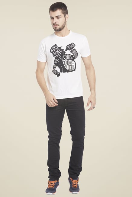 Globus White Graphic Print T Shirt Globus White Graphic Print T Shirt