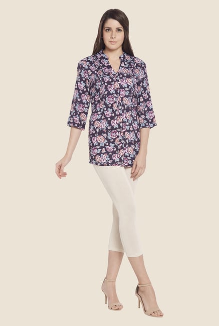 Globus Purple Floral Print Top Globus Purple Floral Print Top
