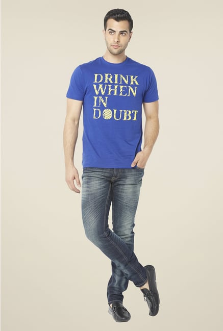 Globus Blue Printed T Shirt Globus Blue Printed T Shirt