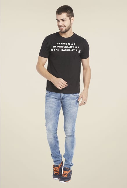 Globus Black Printed T Shirt Globus Black Printed T Shirt