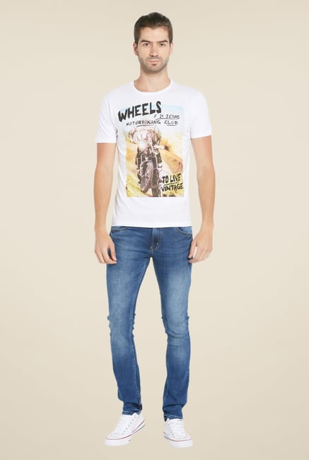 Globus White Printed T Shirt Globus White Printed T Shirt
