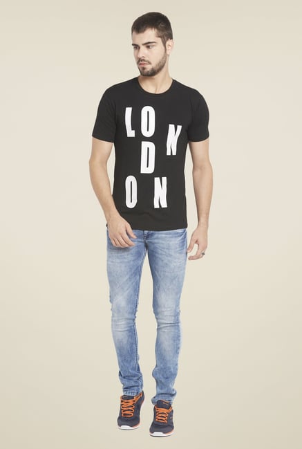Globus Black Printed T Shirt Globus Black Printed T Shirt