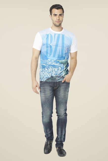 Globus Blue Graphic Print T Shirt Globus Blue Graphic Print T Shirt