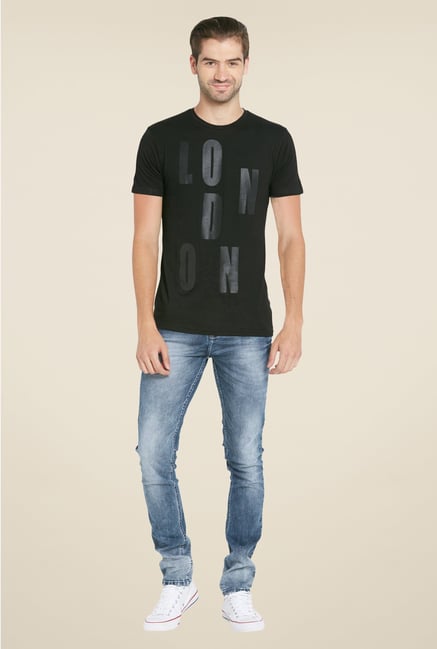 Globus Black Printed T Shirt Globus Black Printed T Shirt
