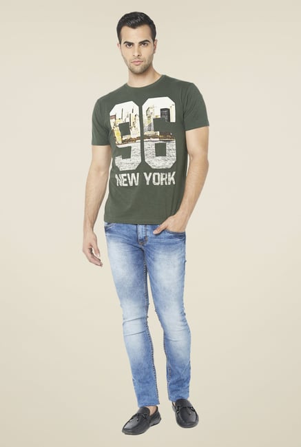 Globus Olive Printed T Shirt Globus Olive Printed T Shirt
