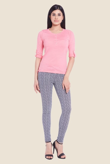 Globus Pink Solid Elbow Sleeve Top Globus Pink Solid Elbow Sleeve Top