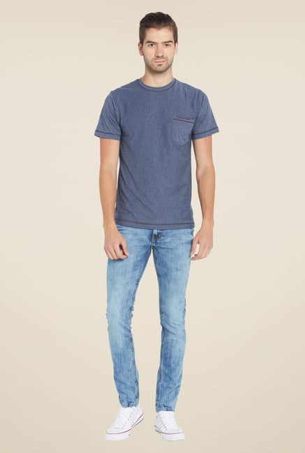 Globus Navy Solid T Shirt Globus Navy Solid T Shirt