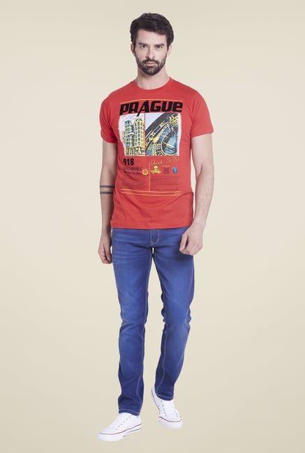 Globus Red Printed T Shirt Globus Red Printed T Shirt