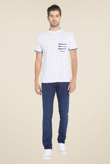 Globus White Striped T Shirt Globus White Striped T Shirt