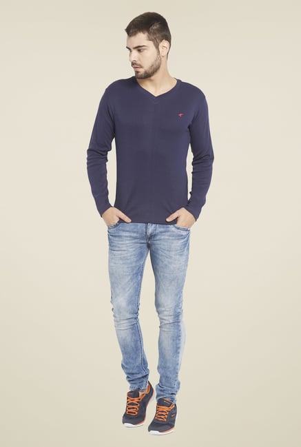 Globus Navy Solid T Shirt Globus Navy Solid T Shirt