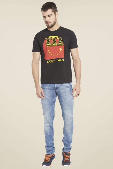 Globus Black Printed T Shirt Globus Black Printed T Shirt