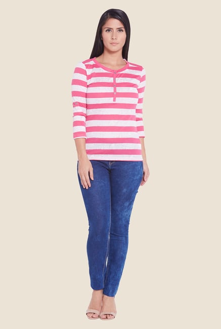 Globus Pink Striped Top Globus Pink Striped Top