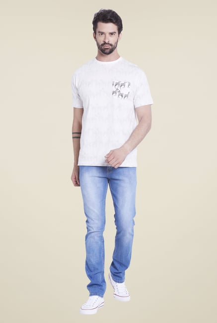 Globus White Printed T Shirt Globus White Printed T Shirt