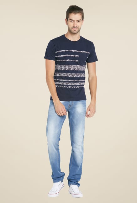 Globus Navy Printed T Shirt Globus Navy Printed T Shirt