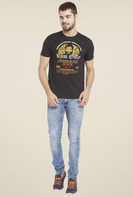 Globus Black Printed T Shirt Globus Black Printed T Shirt