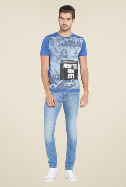Globus Blue Printed T Shirt Globus Blue Printed T Shirt