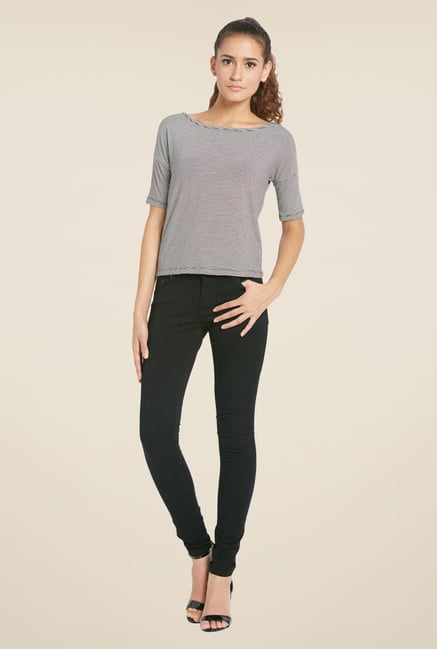 Globus Grey Striped Top Globus Grey Striped Top