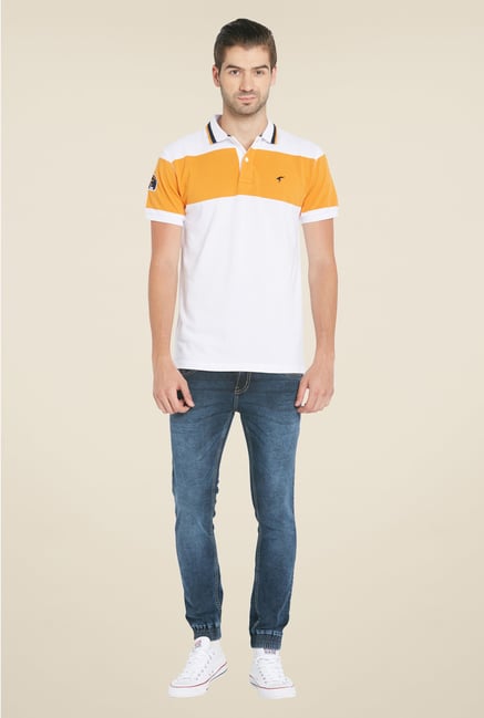 Globus White Solid Polo T Shirt Globus White Solid Polo T Shirt