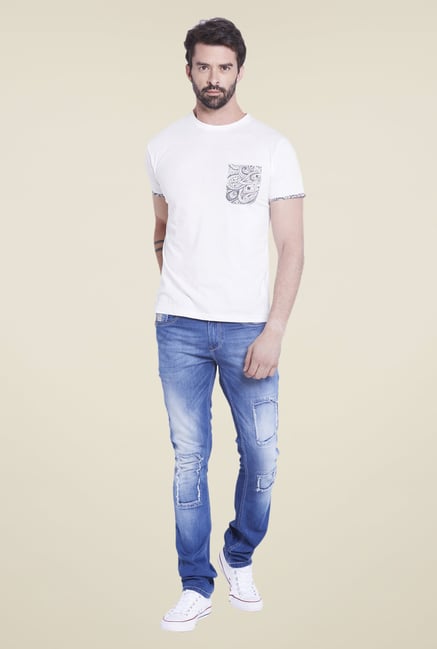 Globus White Printed T Shirt Globus White Printed T Shirt