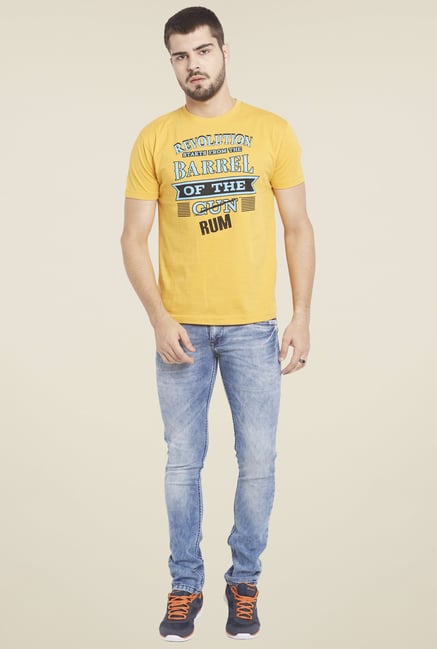 Globus Mustard Printed T Shirt Globus Mustard Printed T Shirt