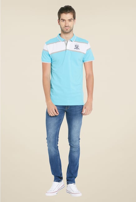 Globus Turquoise Solid Polo T Shirt Globus Turquoise Solid Polo T Shirt