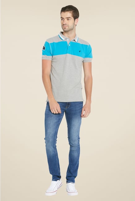 Globus Grey Solid Polo T Shirt Globus Grey Solid Polo T Shirt