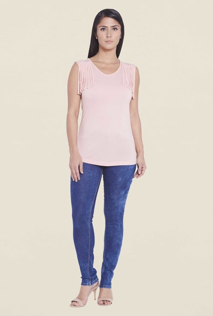 Globus Pink Solid Sleeveless Top Globus Pink Solid Sleeveless Top