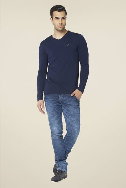 Globus Navy Solid T Shirt Globus Navy Solid T Shirt