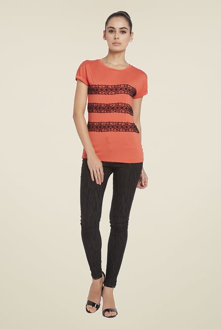 Globus Orange Embroidered Top Globus Orange Embroidered Top