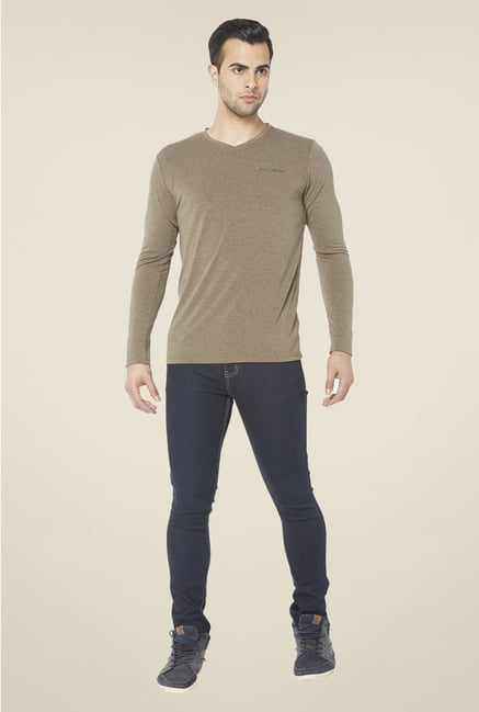 Globus Brown Solid T Shirt Globus Brown Solid T Shirt