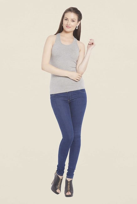 Globus Grey Solid Tank Top Globus Grey Solid Tank Top