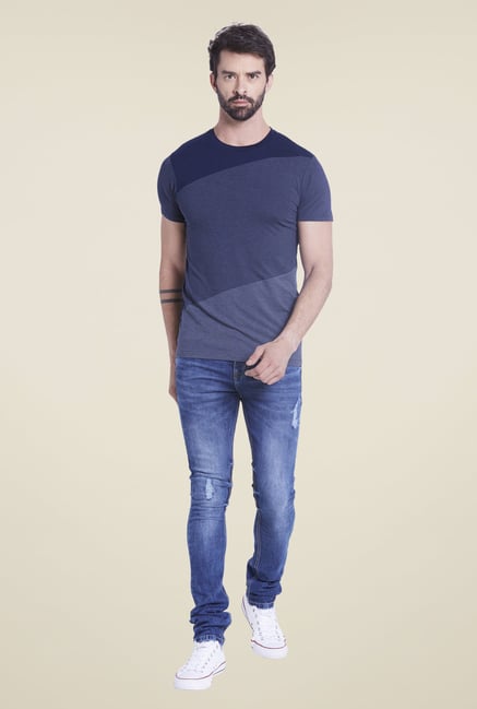 Globus Navy Solid T Shirt Globus Navy Solid T Shirt
